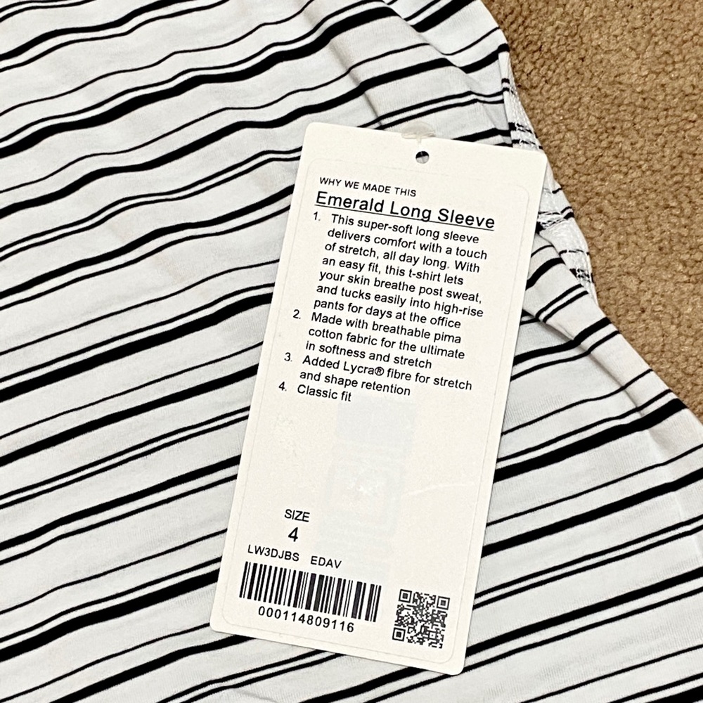 Lululemon Striped Emerald Long Sleeve - Picture 2 of 9